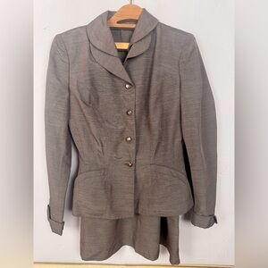 Vintage skirt suit in cocoa brown